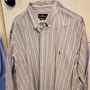 Polo blue and pink stripe long sleeve